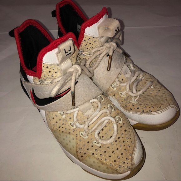 Nike Lebron 14 Flip The Switch White Red GS Grade Size 5Y Authentic - Picture 7 of 11